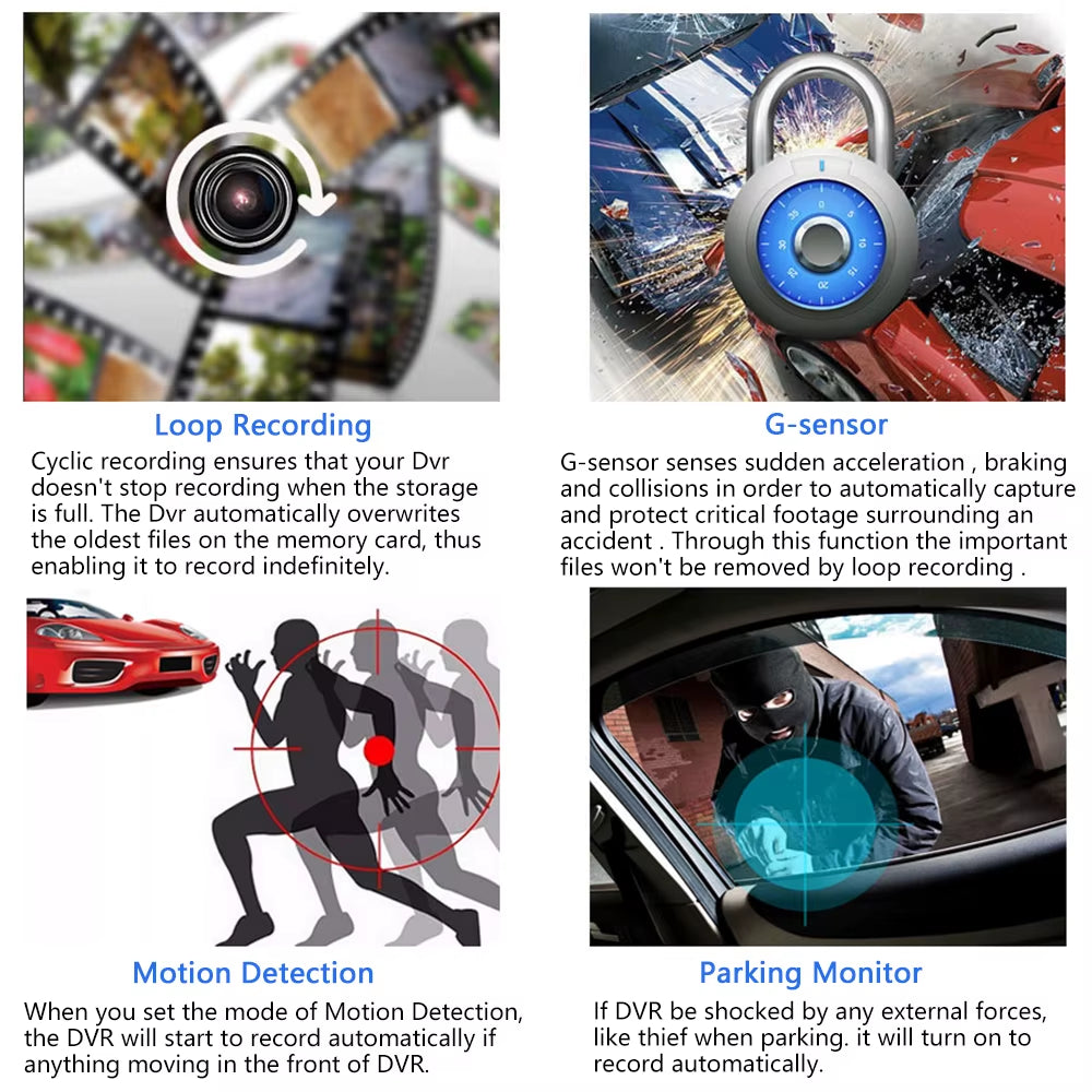 3-Camera Dash Cam with Front, Rear & Cabin Recording