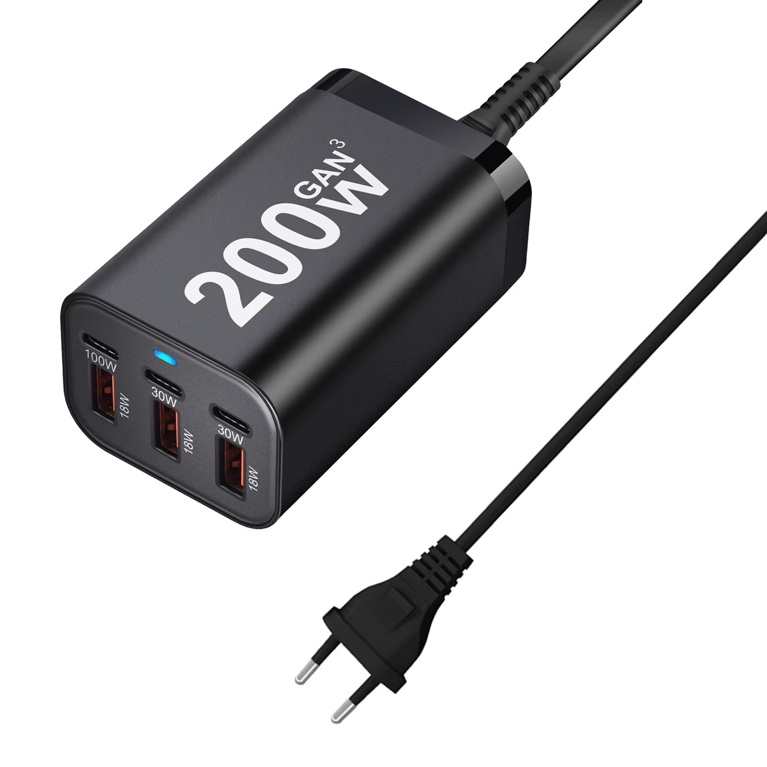 200W GaN Fast Charger with 6 USB Ports