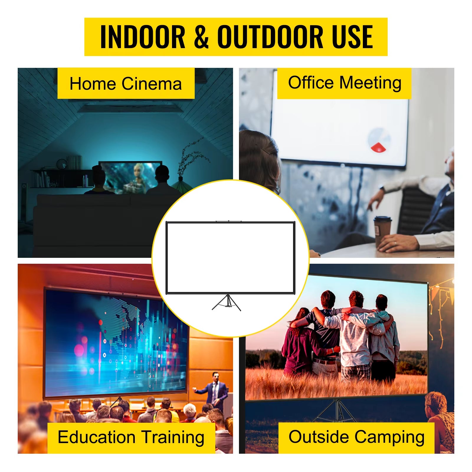 Portable 4K Projector Screen with Stand