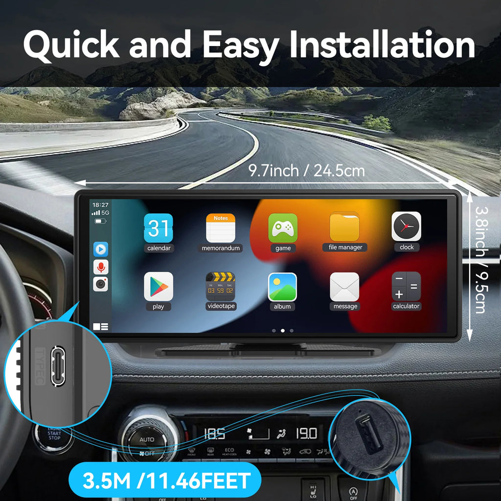 Wireless CarPlay Touchscreen Display
