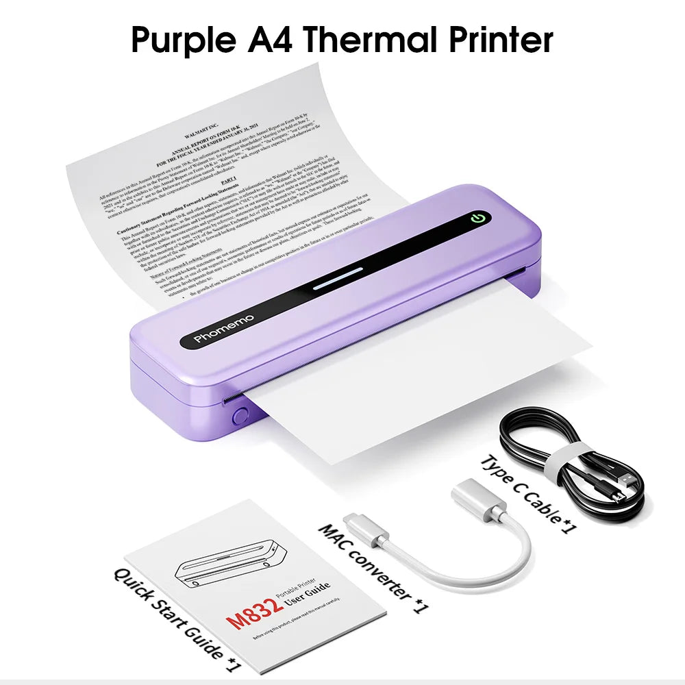 M832 Wireless Portable Thermal Printer