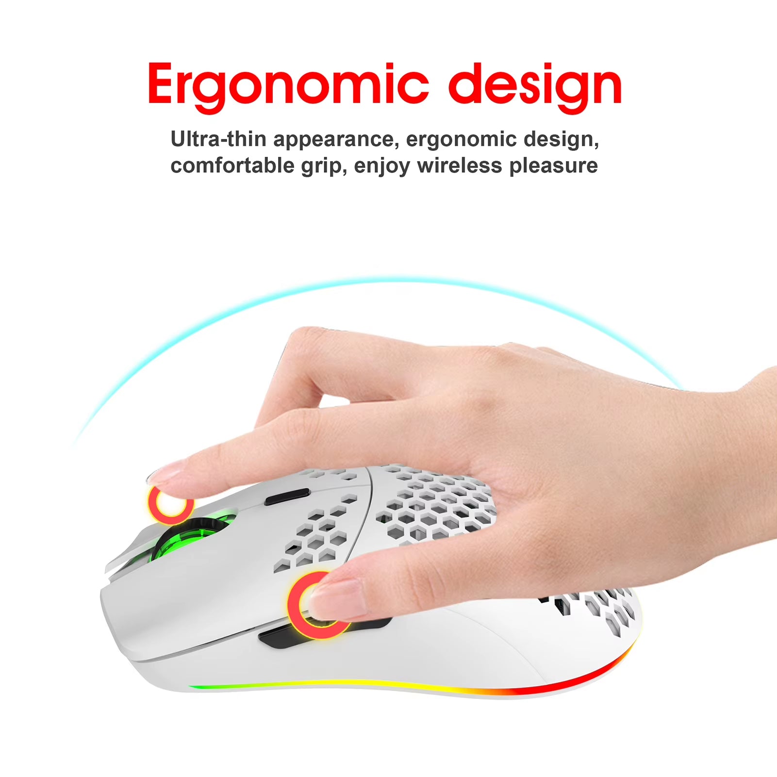 HXSJ T66 RGB Wireless Gaming Mouse