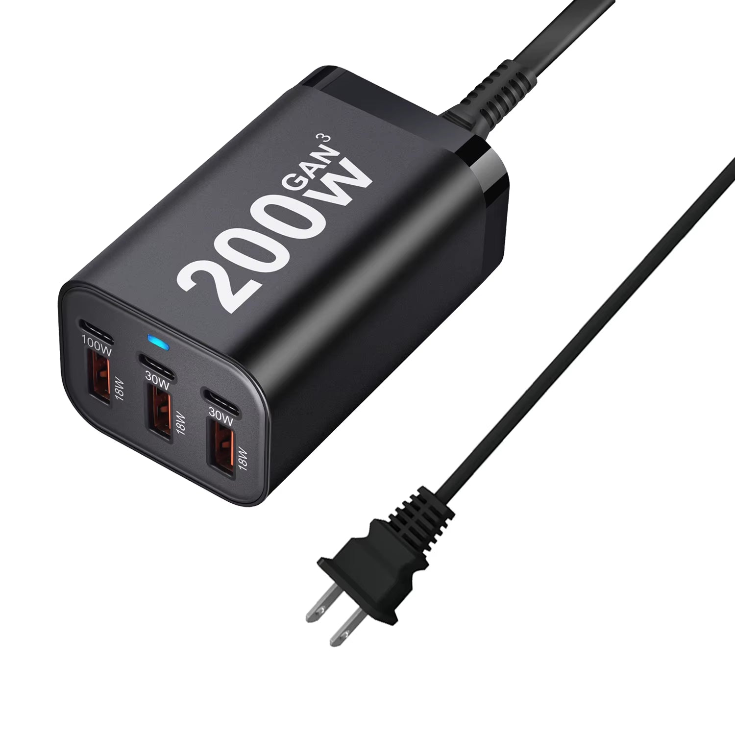 200W GaN Fast Charger with 6 USB Ports