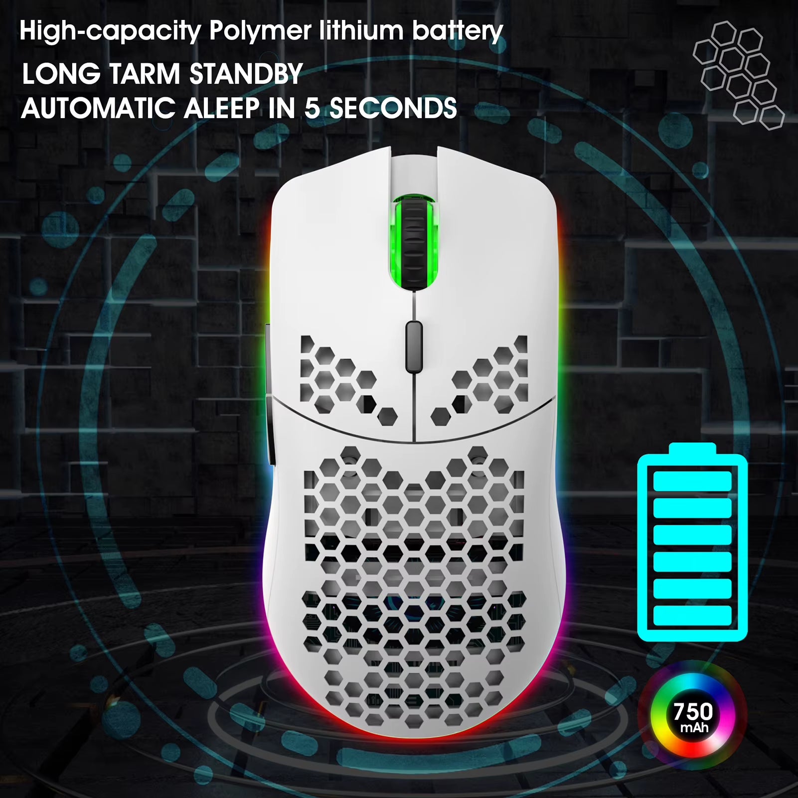 HXSJ T66 RGB Wireless Gaming Mouse