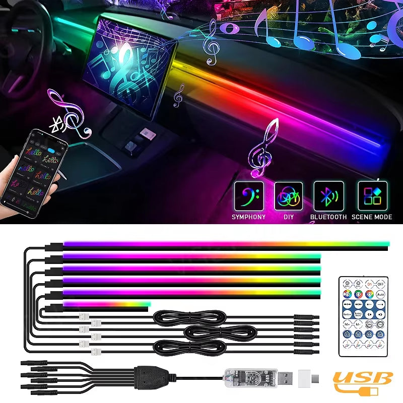 RGB Car Ambient Light Kit with App Control