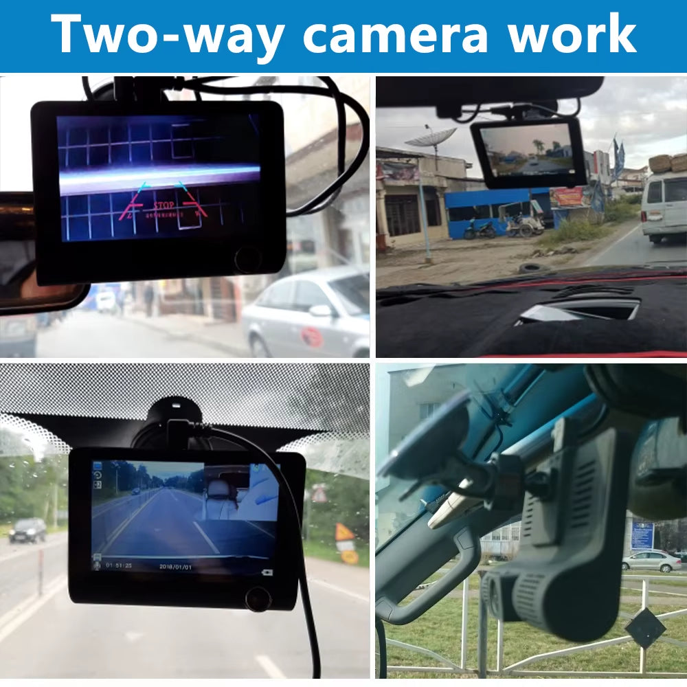 3-Camera Dash Cam with Front, Rear & Cabin Recording