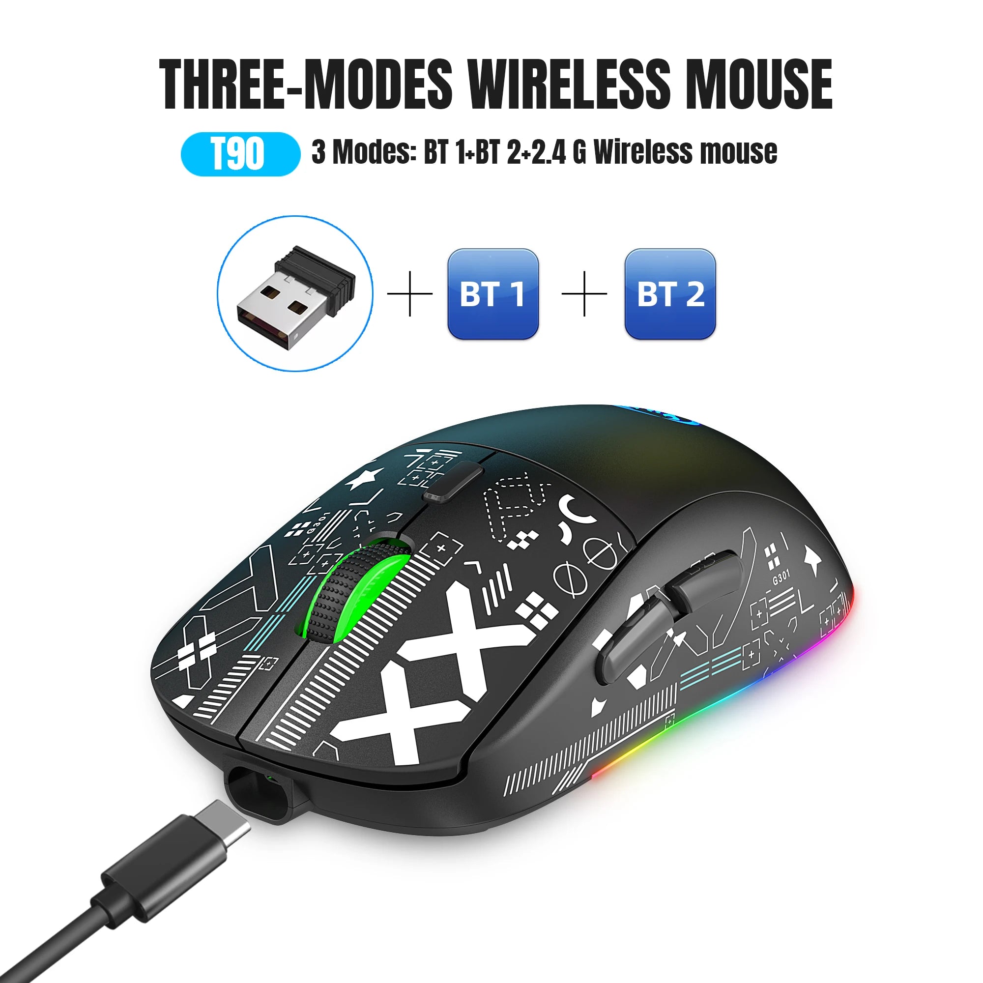 Rechargeable RGB Wireless Gaming Mouse