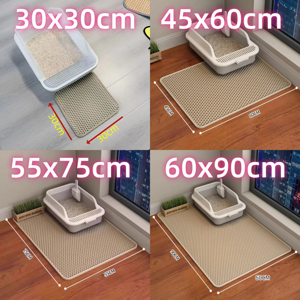 Waterproof Double-Layer Cat Litter Mat – Non-Slip, Washable Litter Tra ...