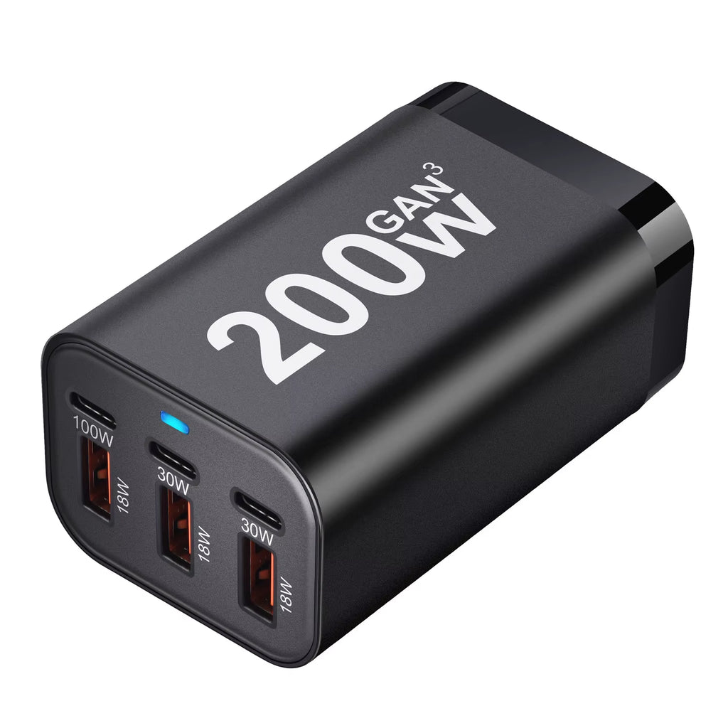200W GaN Fast Charger with 6 USB Ports