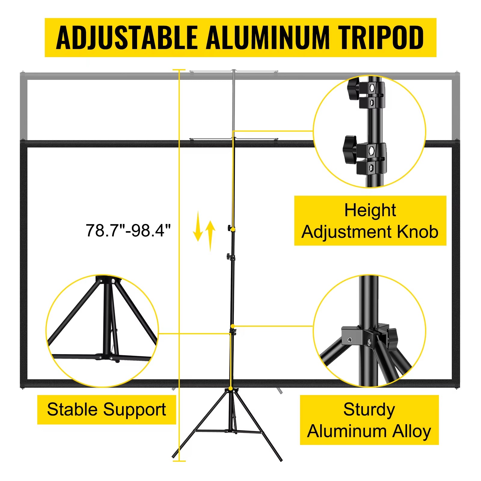 Portable 4K Projector Screen with Stand