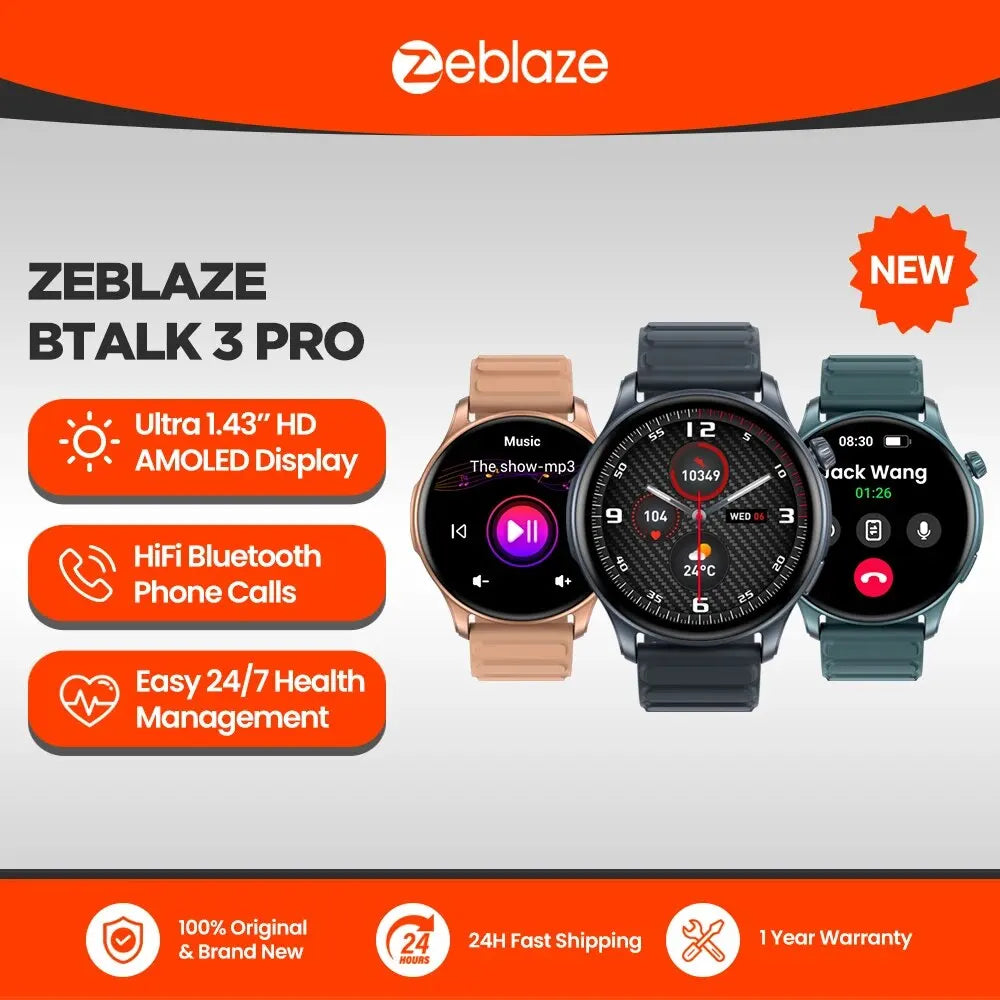 Zeblaze Btalk 3 Pro AMOLED Smartwatch with Bluetooth Calling
