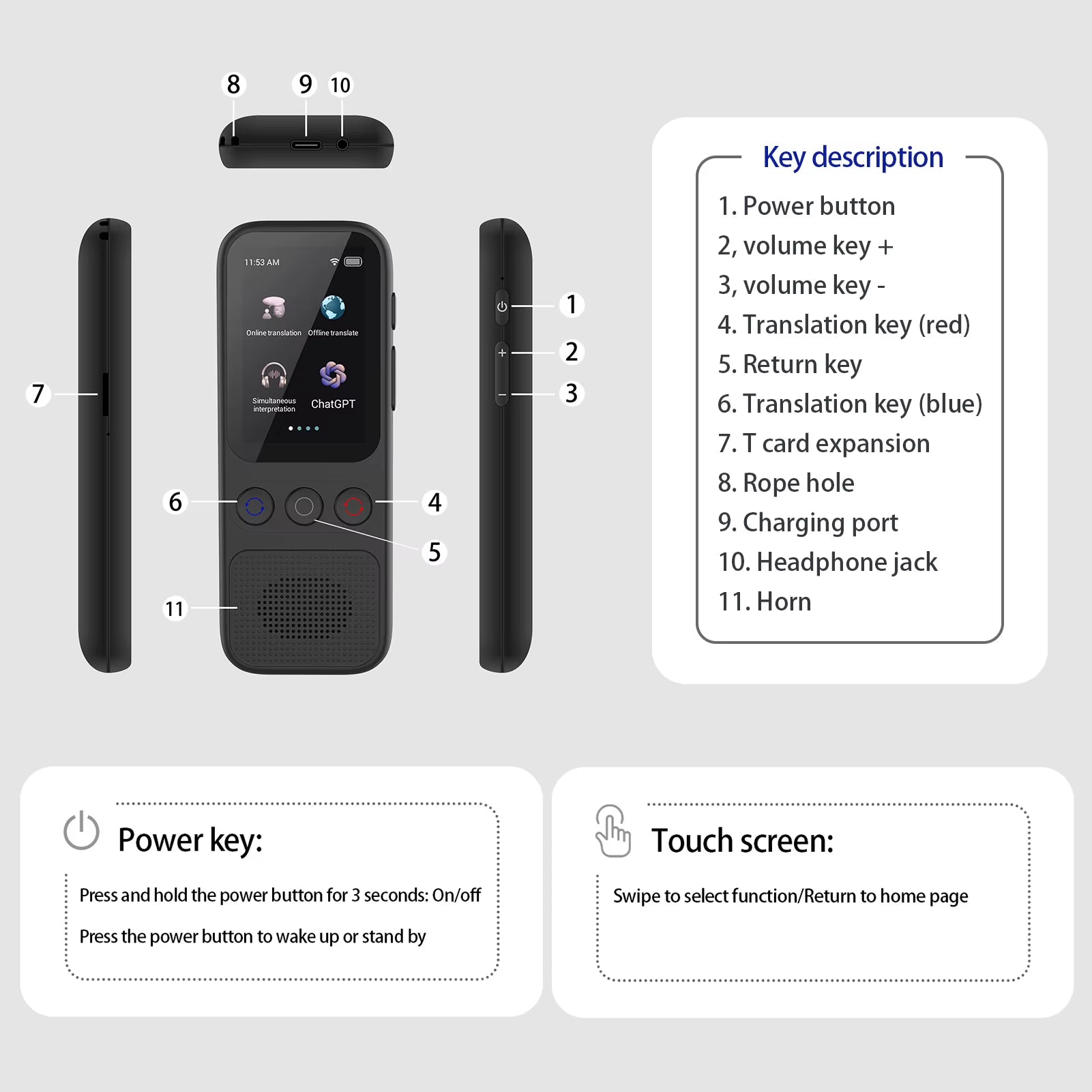 S80 AI Language Translator Device