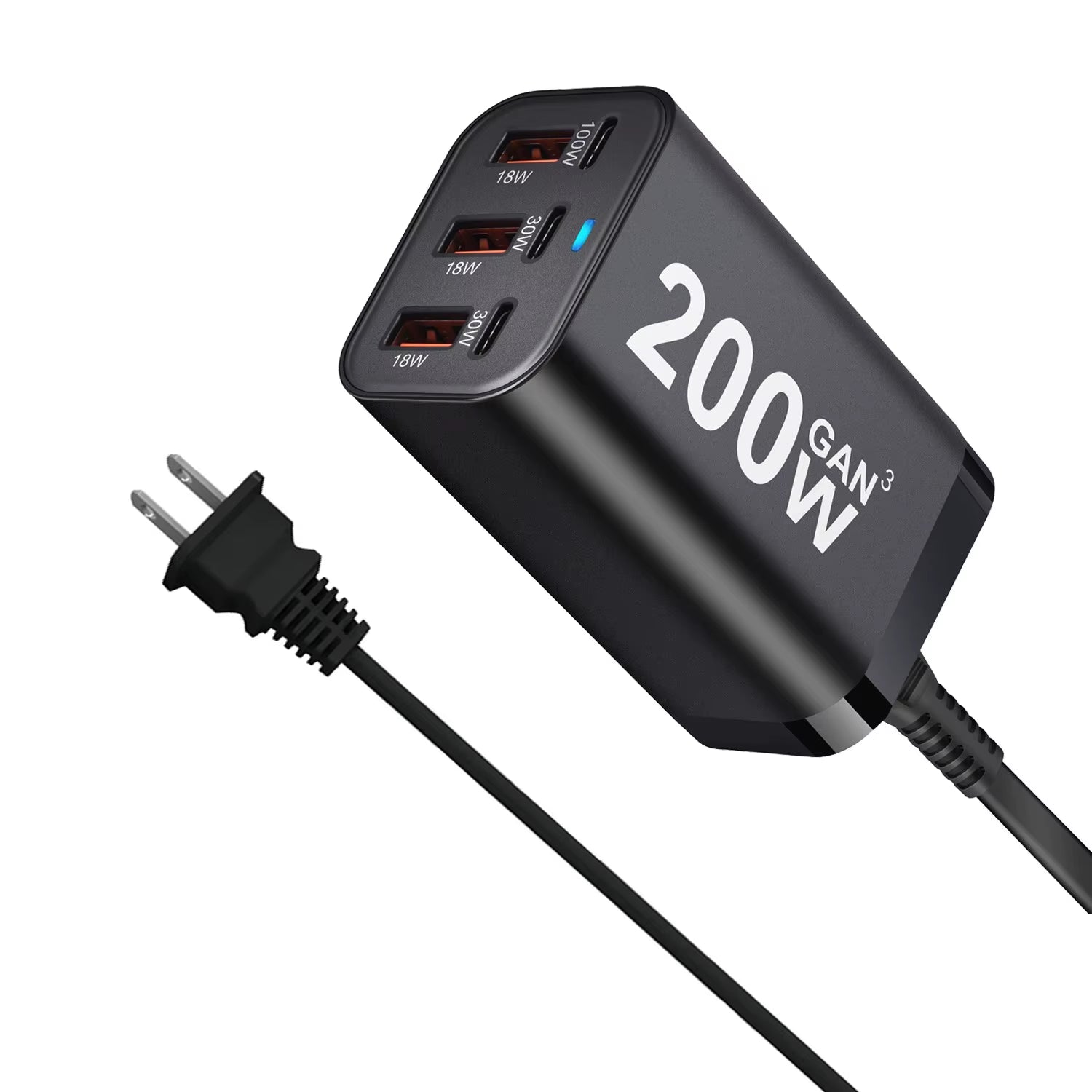 200W GaN Fast Charger with 6 USB Ports