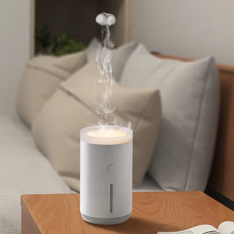 Diffuse Light Ring Jellyfish Smoke Ring Humidifier & Aroma Diffuser – USB-Powered with Am ...