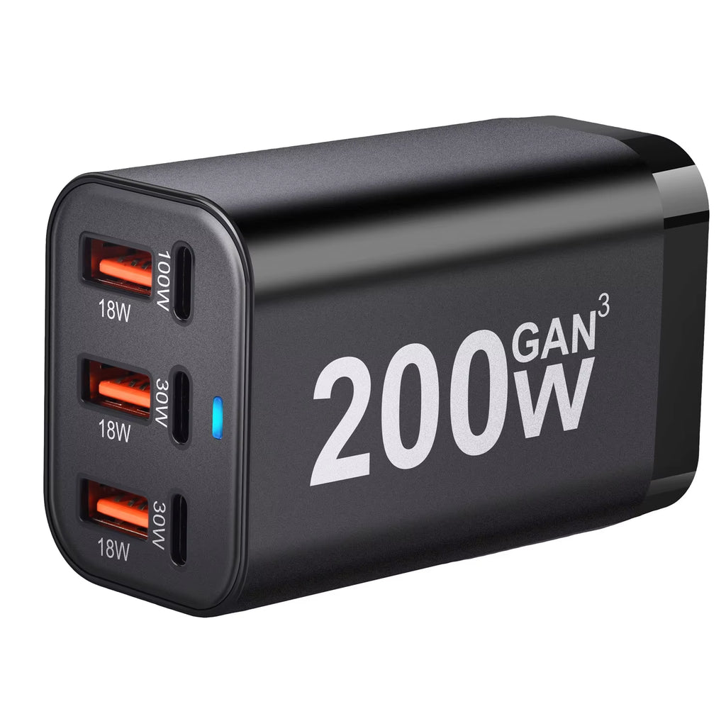 200W GaN Fast Charger with 6 USB Ports